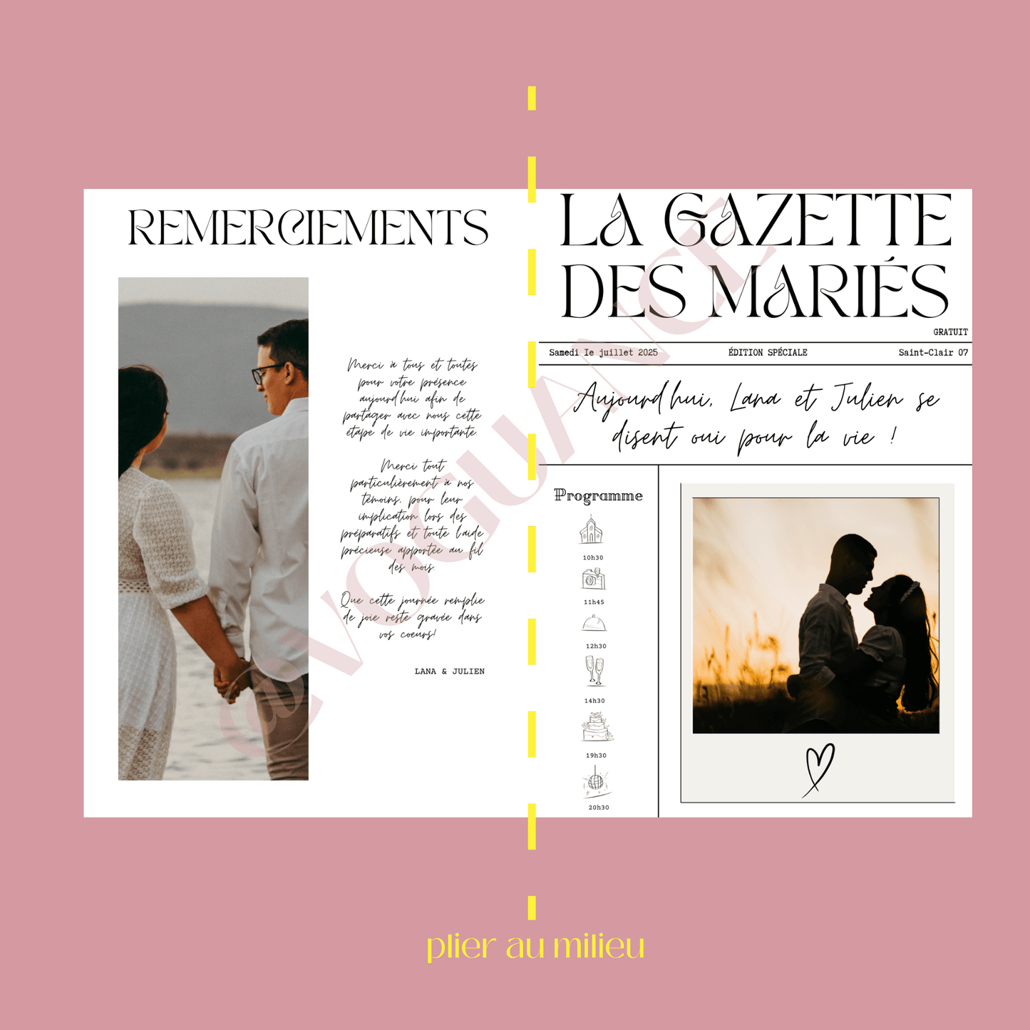 Gazette des Mariés à imprimer format A3, 8 planches à personnaliser - 2025 - Premium Magazine de voguance - Seulement €49.99! J'achète maintenant voguance