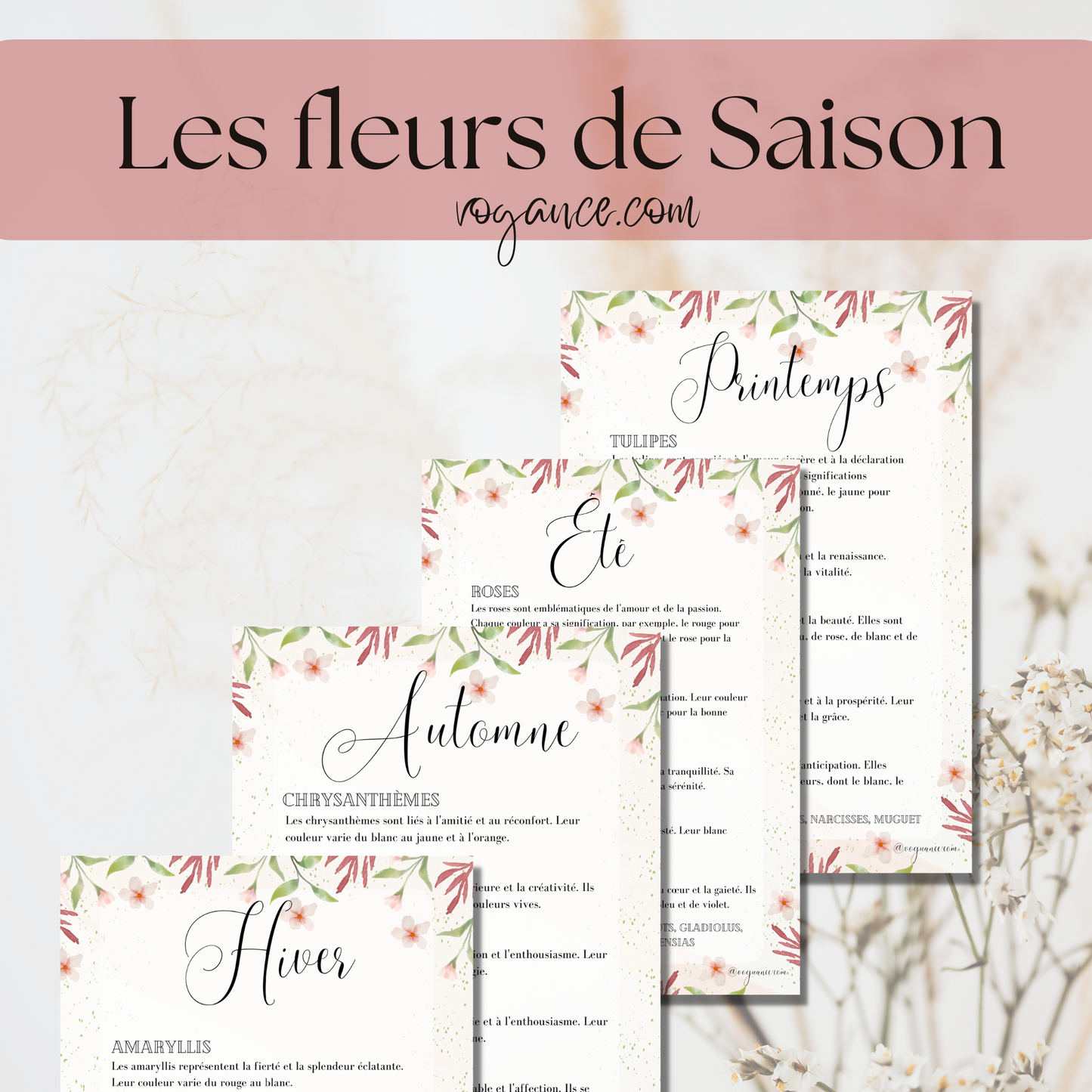 Calendrier des Fleurs de Saison pour Mariage Gratuit - Premium Magazine de voguance - Seulement €0! J'achète maintenant voguance