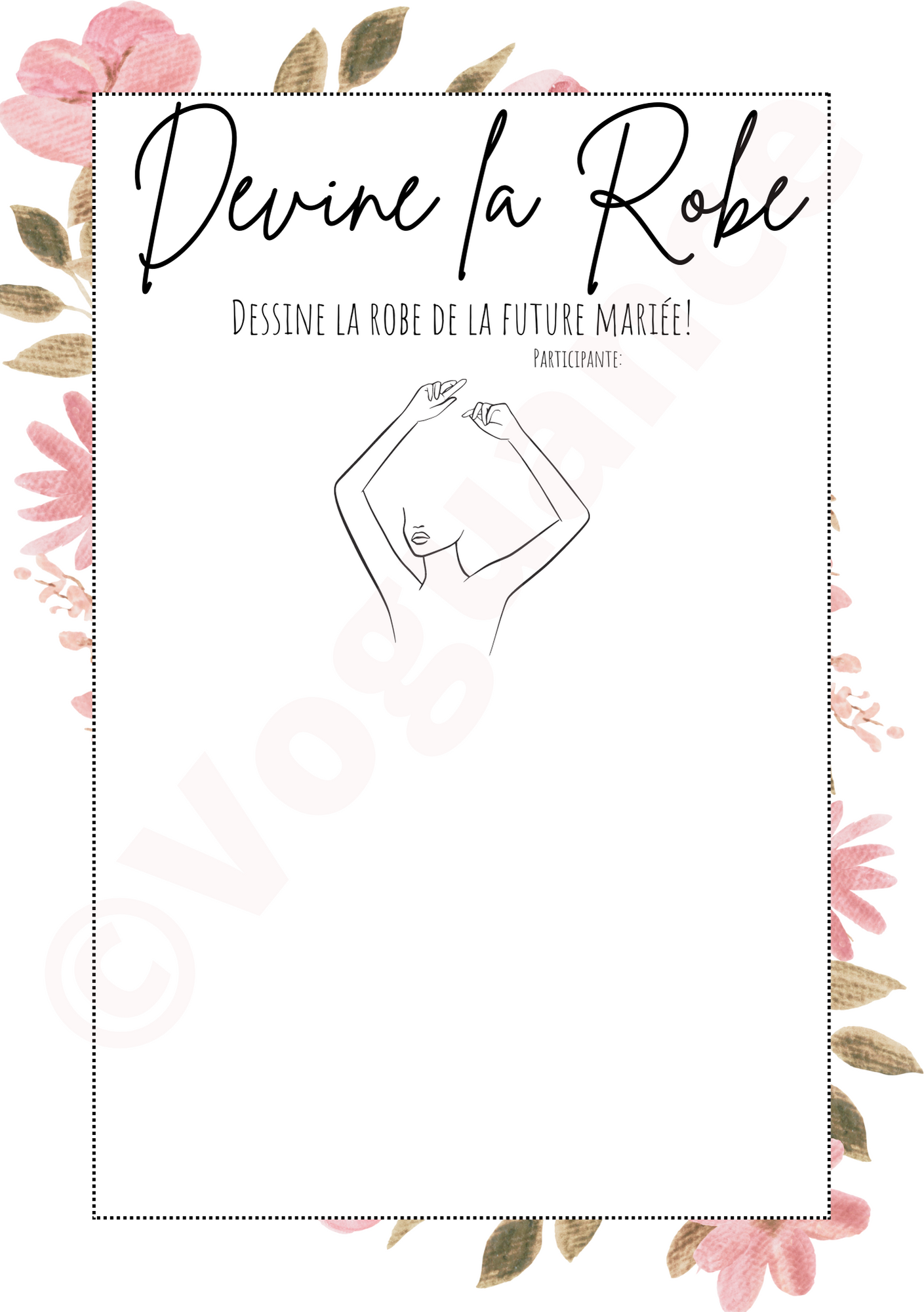 Jeux de Soirée EVJF: Dessine la Robe, Activité originale future Mariée - Premium Magazine de voguance - Seulement €5.50! J'achète maintenant voguance