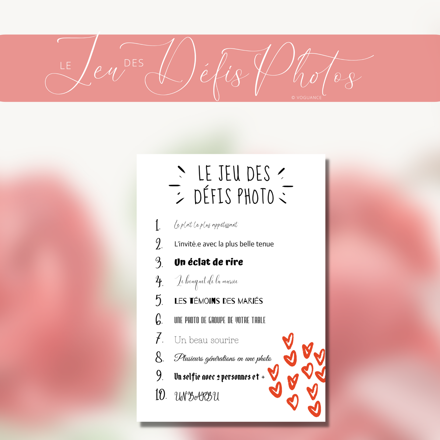 Jeu de Mariage A5: Jeu défi photo/Jeu du photographe - Jeu Mariage à Imprimer pour invités - Premium Magazine de voguance - Seulement €5.50! J'achète maintenant voguance
