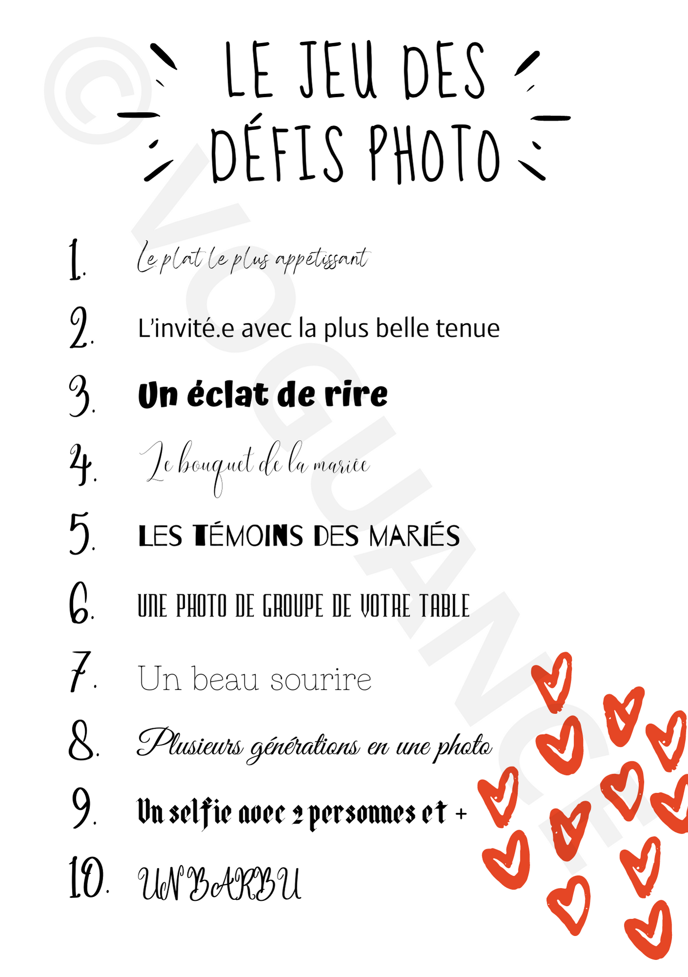 Jeu de Mariage A5: Jeu défi photo/Jeu du photographe - Jeu Mariage à Imprimer pour invités - Premium Magazine de voguance - Seulement €5.50! J'achète maintenant voguance