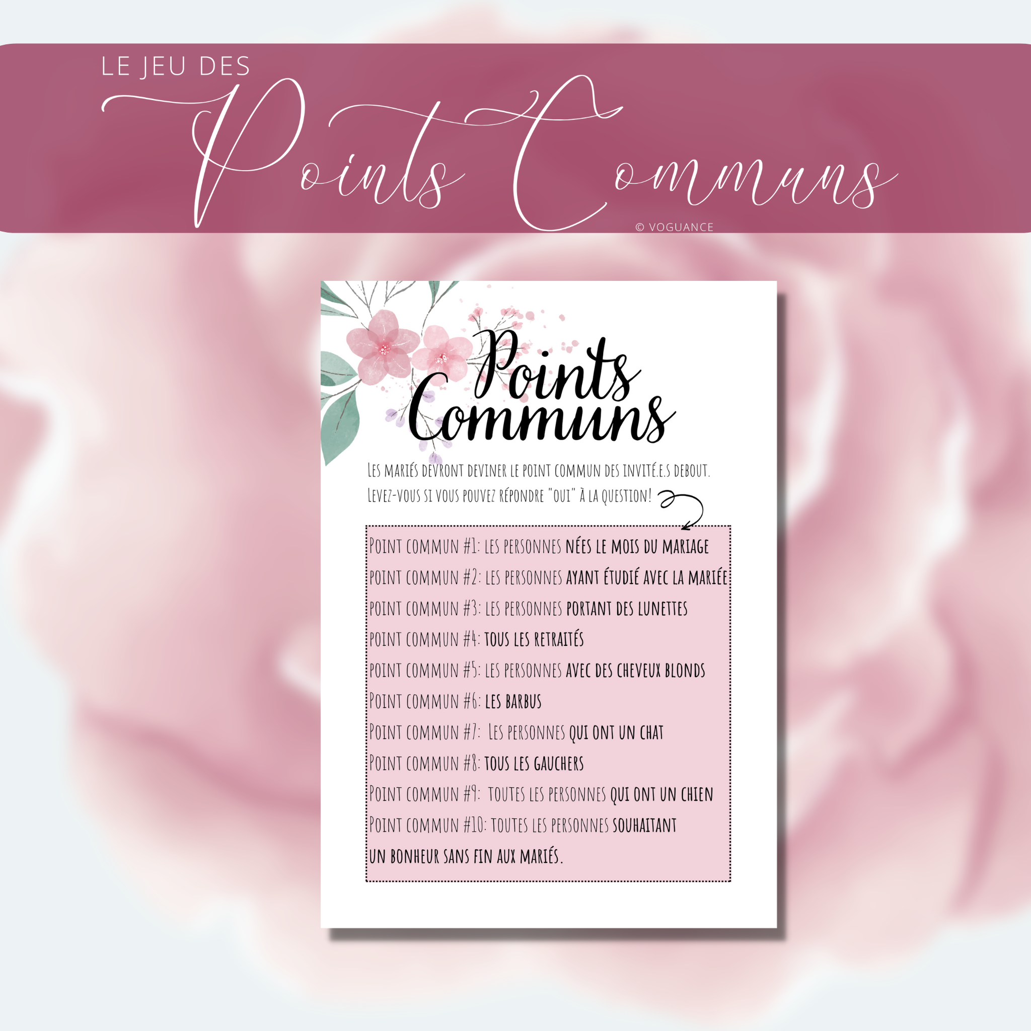 Jeu des Points Communs Rose A5 à Imprimer - Voguance – voguance