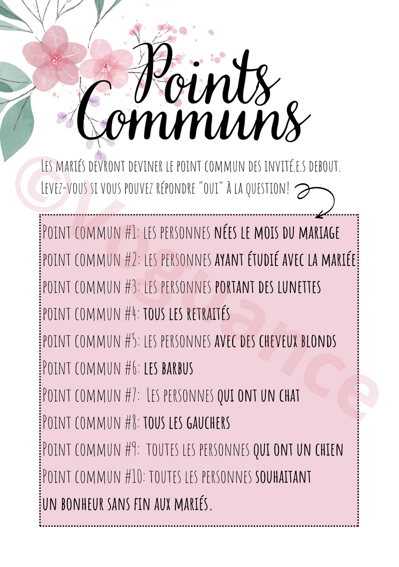 Jeu des Points Communs Rose A5 à Imprimer - Voguance – voguance