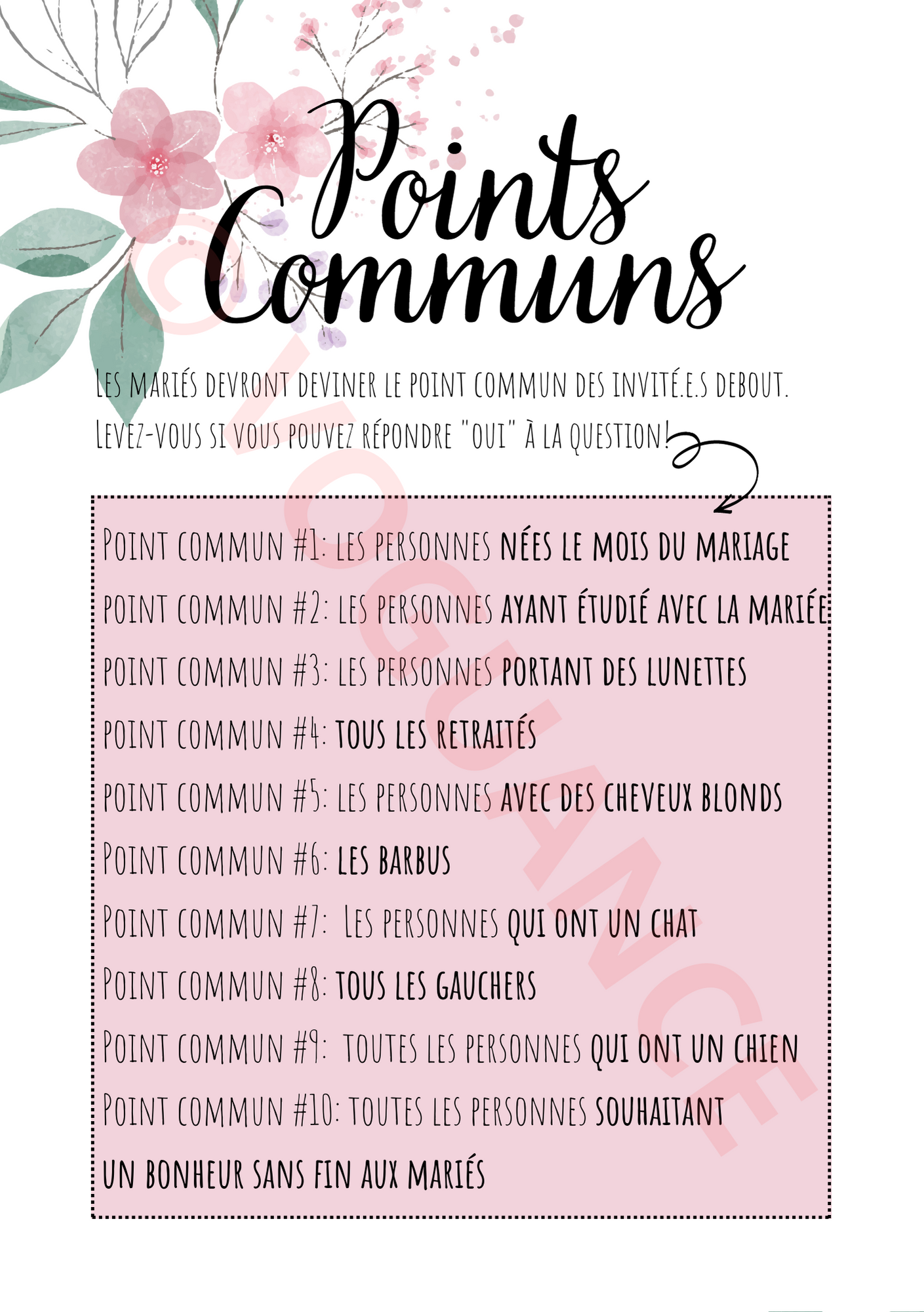 Jeu Des Points Communs